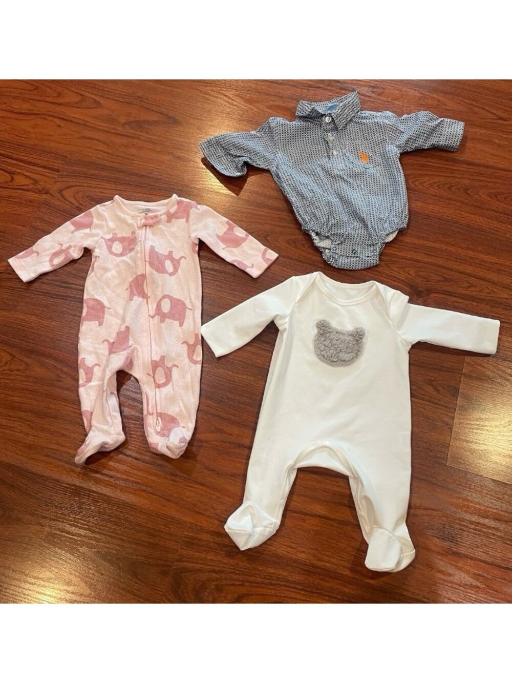 SIMPLE JOYS U S POLO LOT OF 3 ROMPERS 0-3